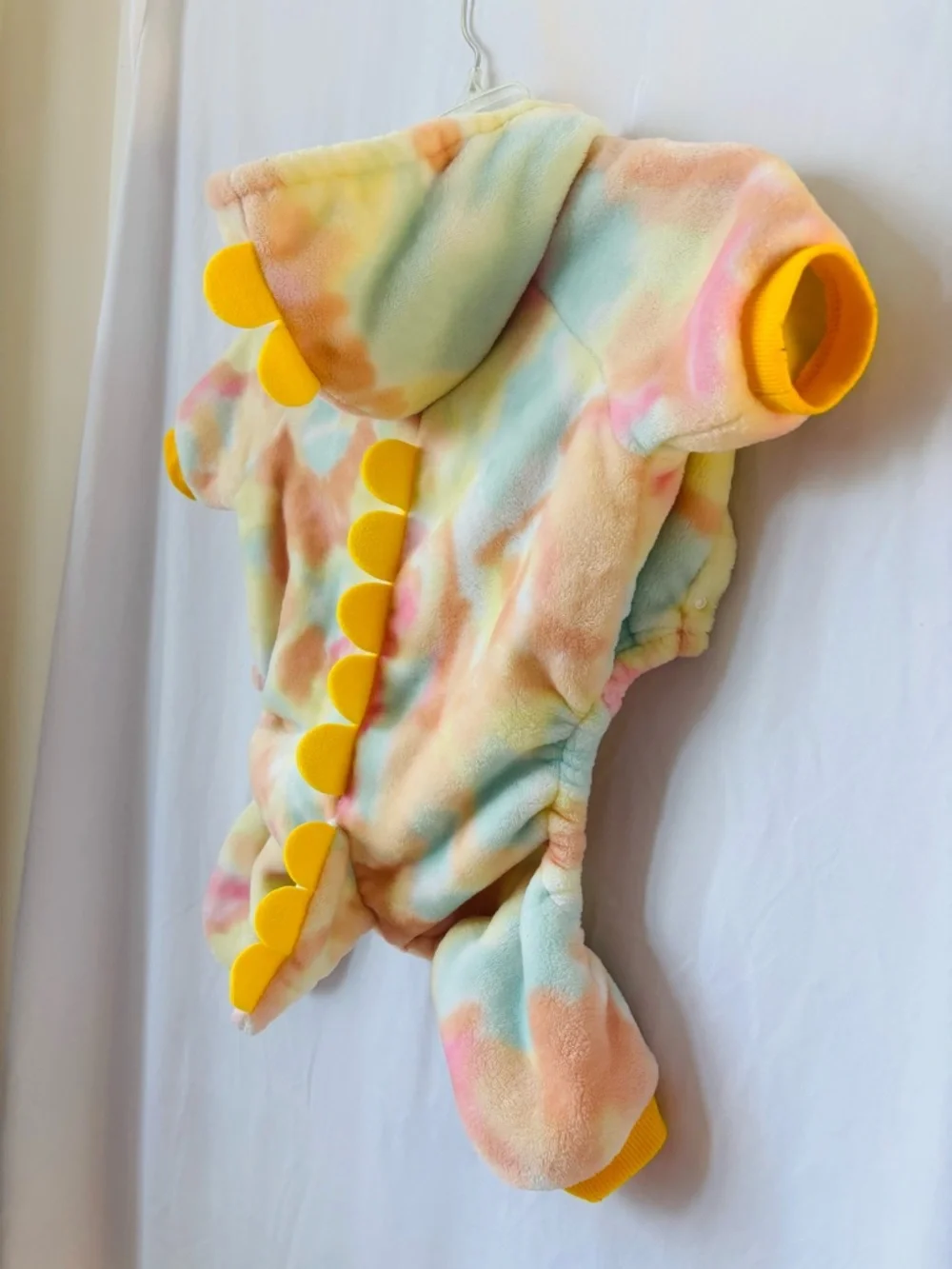 Fleece Dog Sweater Dragon Dinosaur Costume Pastel Tie Dye